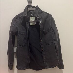 Black Lightweight Casual Jacket with Stand-Up Collar